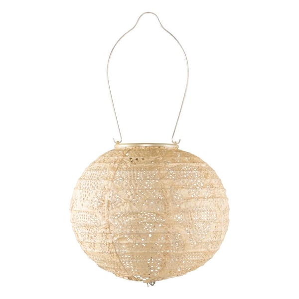 SOJI Stella Globe Wave Solar LED Outdoor Chandelier in White