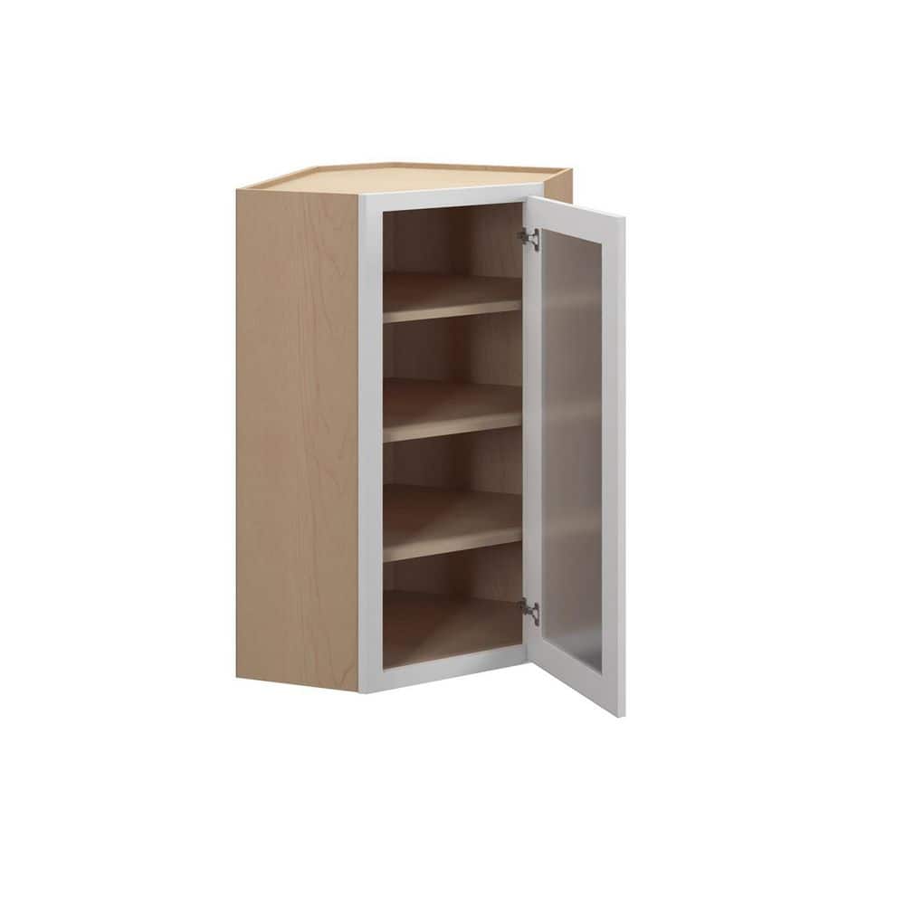 Damascus Raised 27 in. W x 42 in. H x 15 in. D in French Vanilla Plywood Assembled Frosted Glass Wall Corner Diagonal price history on PriceWatchPro