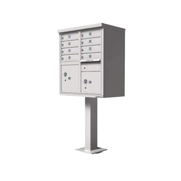 Florence Vital 1570 8-Mailboxes 2-Parcel Lockers 1-Outgoing Pedestal Mount Cluster Box Unit