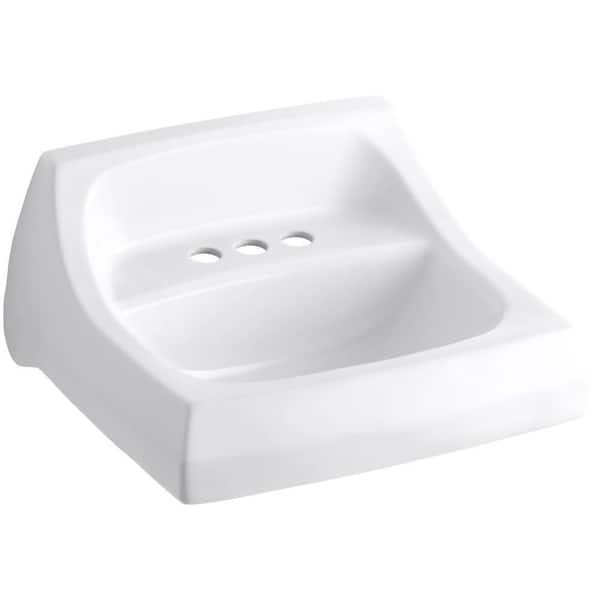 Kingston 21.3 in. x 18.25 in. Wall Mounted Bathroom Sink in White Vitreous China