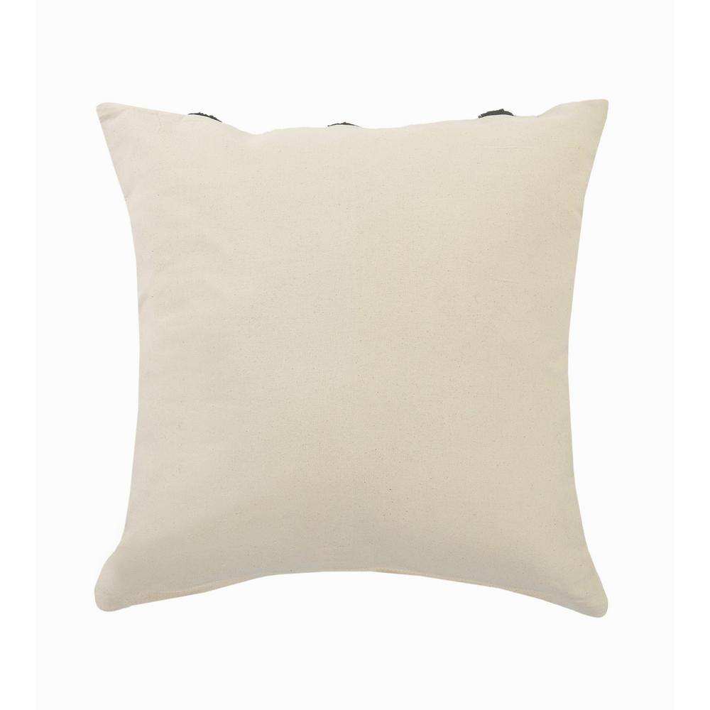 Natural and Black Chevron Cotton Throw Pillows, 20" x 20", Set of 2