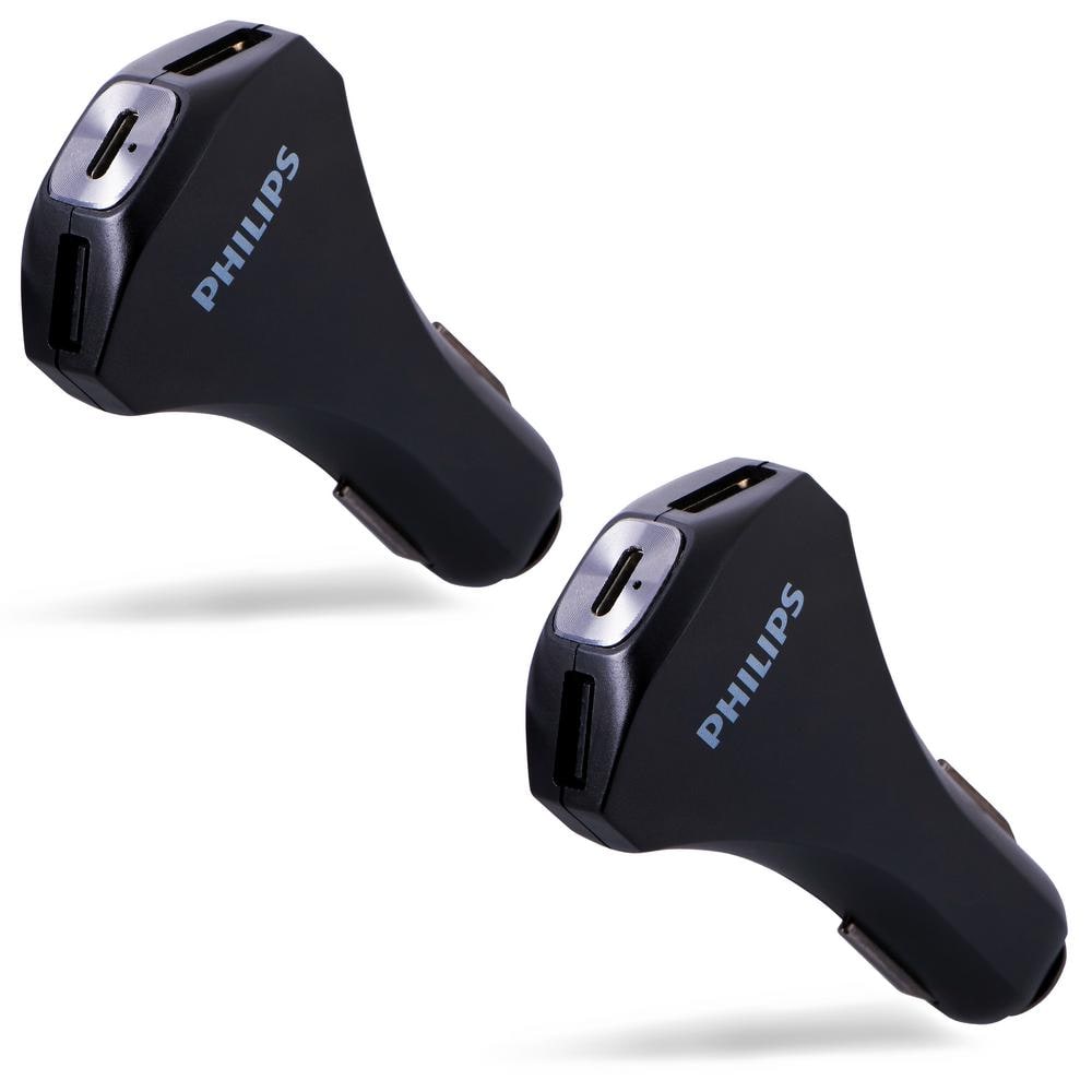 Philips Type C; USB A Car Charger 2 in the Mobile Device Chargers  department at
