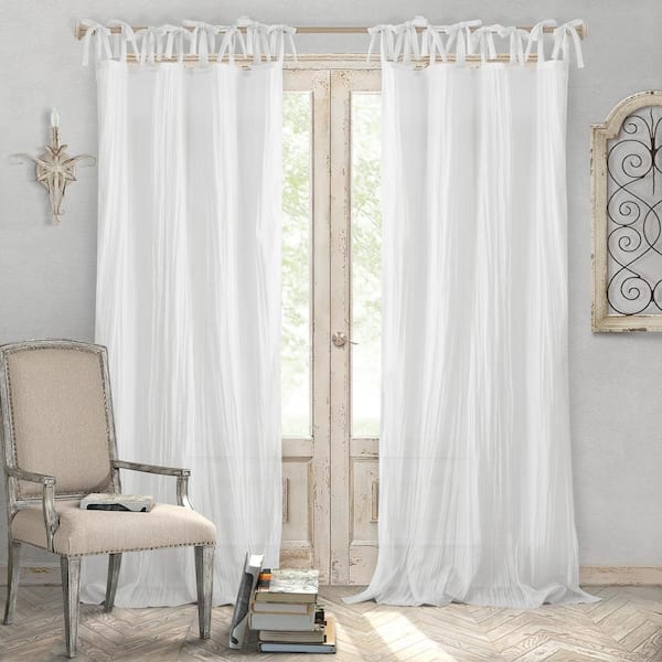 Elrene White Fl Tab Top Sheer, Best White Sheer Curtains