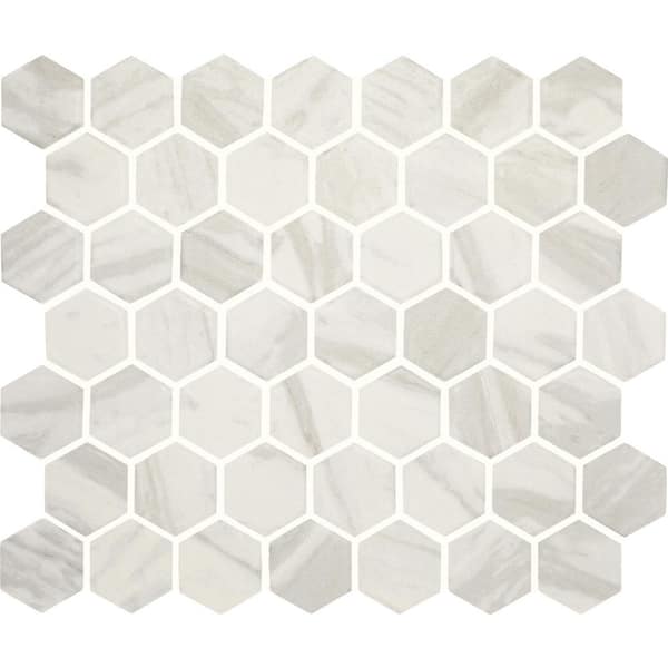 Perpetuo Timeless White 10 in. x 12 in. Glazed Ceramic Mosaic Tile (9.72 sq. ft./Case)