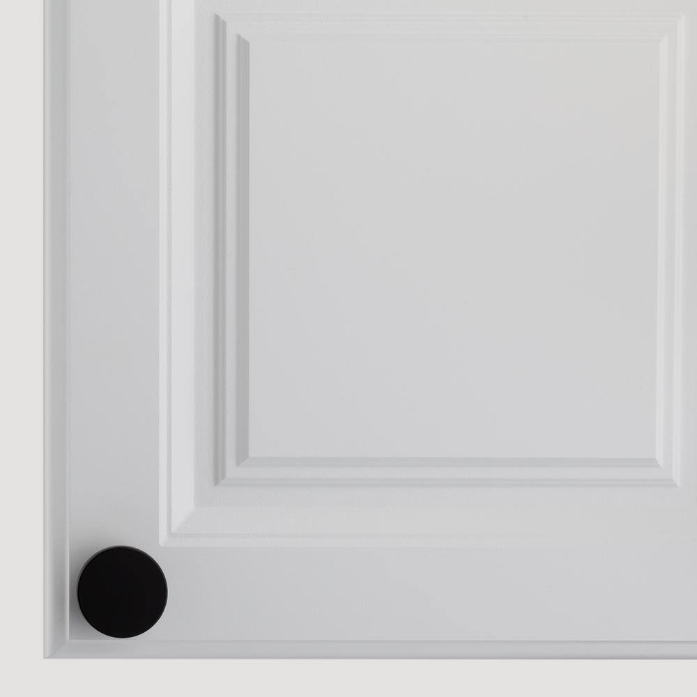 Matte Black Round Modern Cabinet Knob with Mounting Hardware