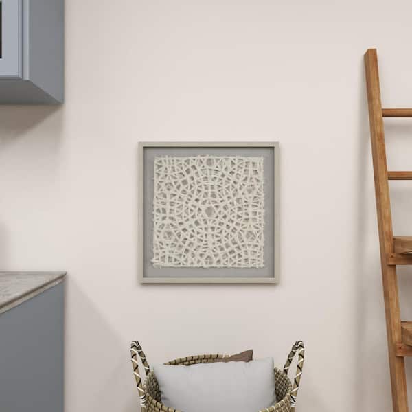 Litton Lane 24 in. x 24 in. Gray Wood Coastal 3D Origami