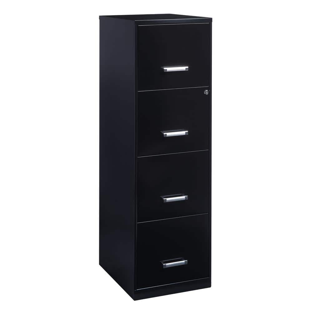 Black 18" Deep 4-Drawer Lockable Steel File Cabinet