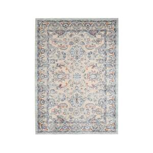 Ivory and Blue 8 ft. x 10 ft. Medallion Turkish Chenille Area Rug