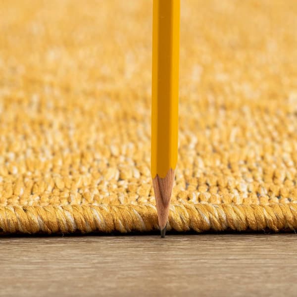 Alma Gold 8 ft. x 10 ft. Geometric Machine Washable Indoor Area Rug
