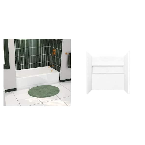 Aloha Plus 60 in. x 32 in. Bathtub and NexTile 60 in. x 32 in. x 60 in. Tub Surround Combo