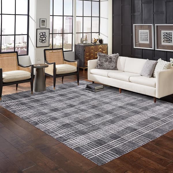 5 ft. x 7 ft. Charcoal Stonehurst Plaid Area rug