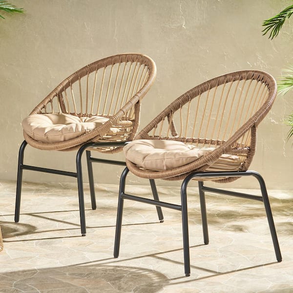 Rattan Bucket Dining Chairs With Arms Coporesell Brown Edgar Patio