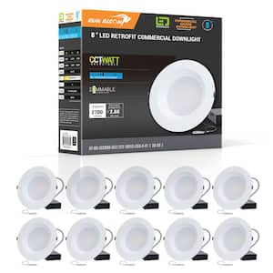 8 in. CCT Selectable New Construction or Remodel IC Rated Integrated LED Commercial Downlight (10-Pack)