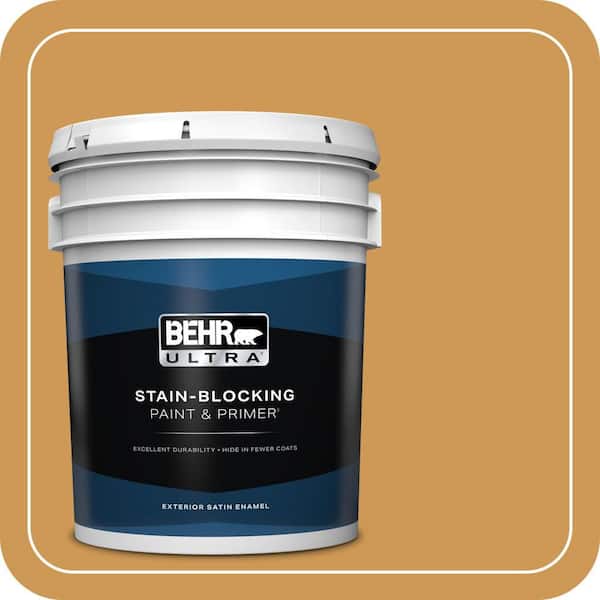 BEHR ULTRA 5 gal. #M270-6 Glazed Pears Satin Enamel Exterior Paint & Primer