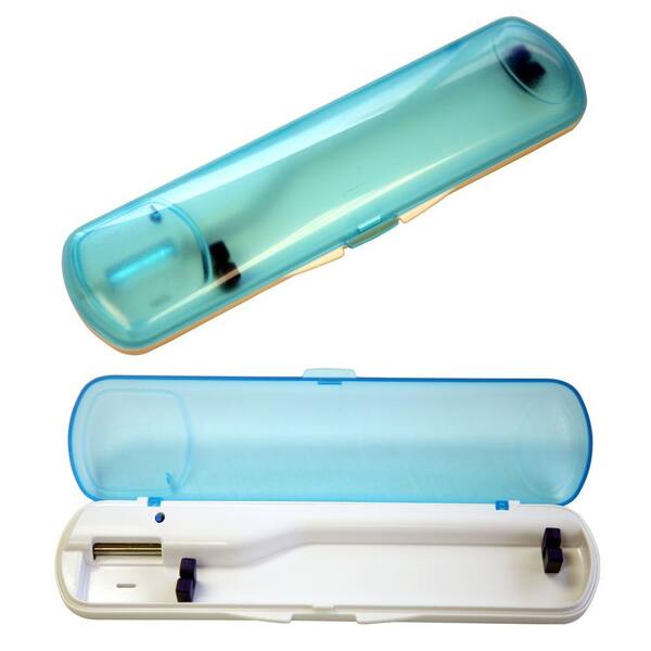 iTouchless Travel UV Toothbrush Sanitizer and Holder in Translucent Blue/White