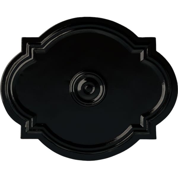 Ekena Millwork 1 in. x 21-1/4 in. x 17-3/8 in. Polyurethane Waltz Ceiling Medallion, Black Pearl