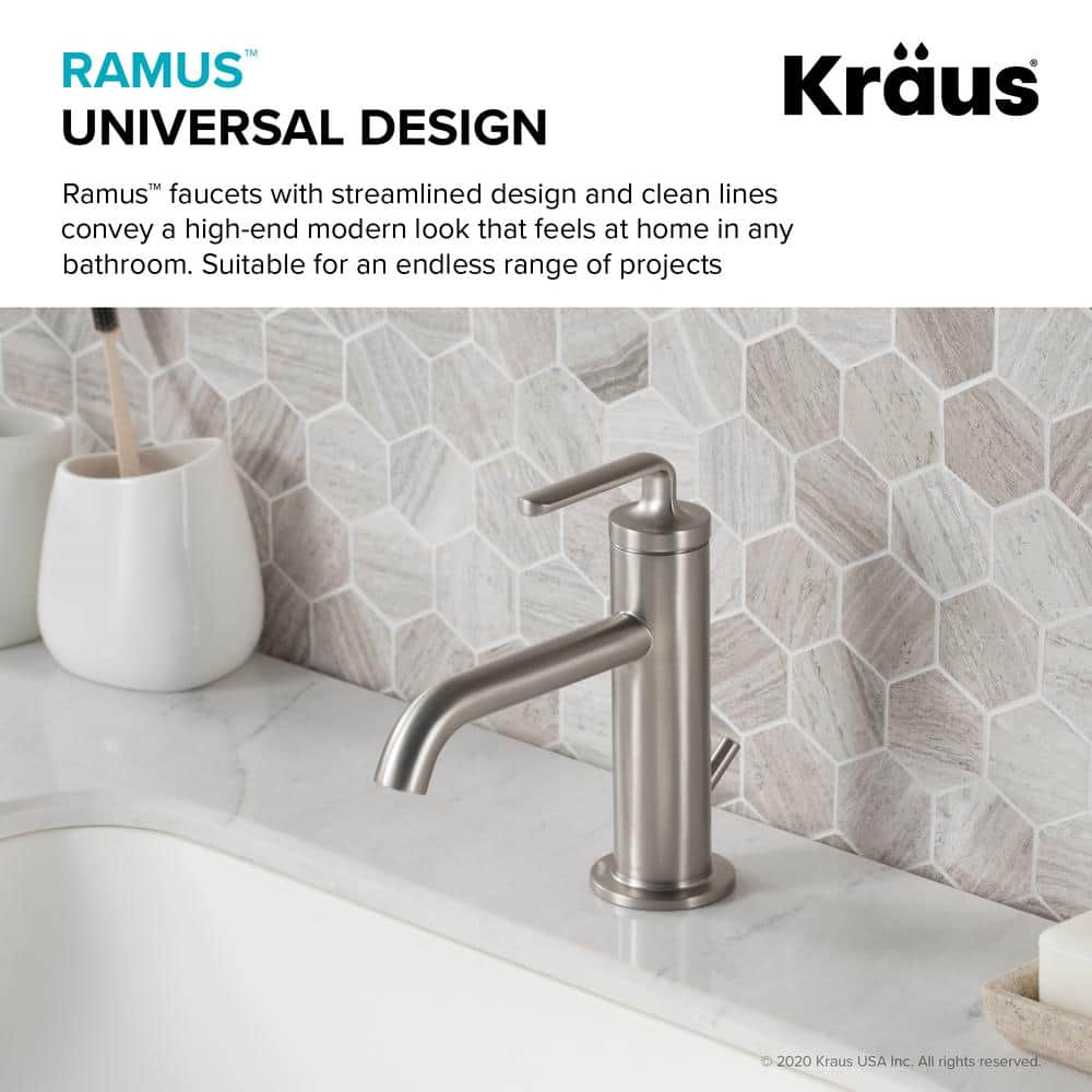 Ramus 7.38'' High Modern Spot Free Stainless Steel Bathroom Faucet