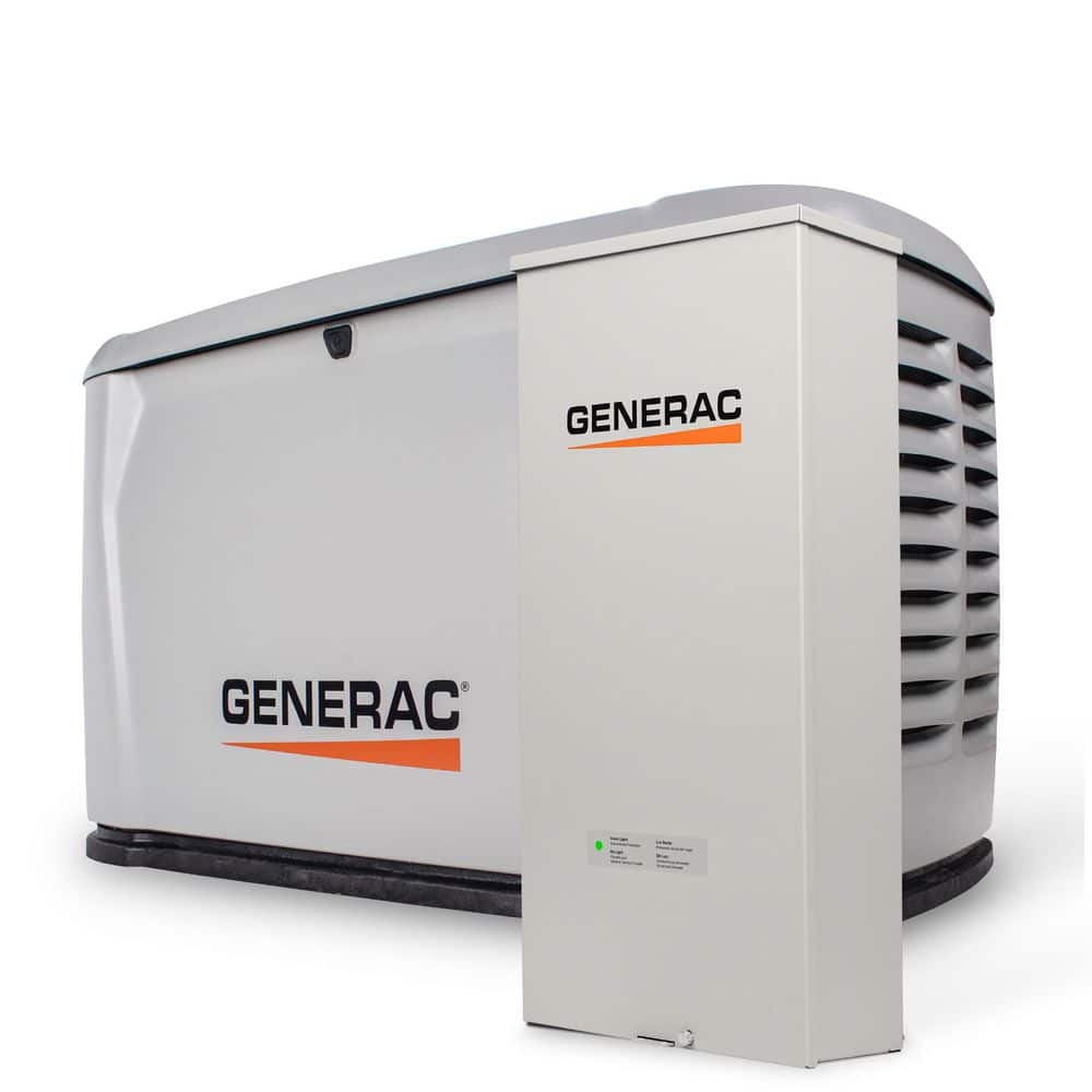 GENERAC 26kW Air-Cooled Auto Start Natural Gas or Propane Whole House Generator and 200 Amp Transfer Switch w/ Smart Monitoring (7328)