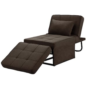 4-in-1 Gray Adjustable Single Sofa Bed Folding Convertible Chair/Ottoman Arm Chair Sleeper Bed