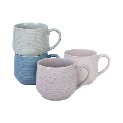 Tabletops Gallery Sedona Stripe 16 oz. Mugs (Set of 4) TTU-M6806-EC - The  Home Depot