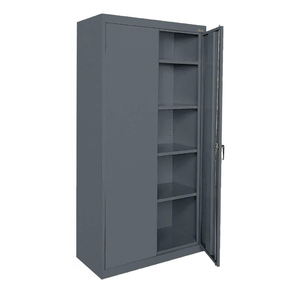 Details about   3 Shelf Metal Storage Cabinet Steel with Adjustable Shelves and Lockable Doors 