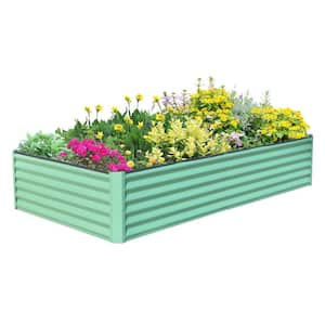 72 in. x 36 in. x 18 in. Green Metal Raised Garden Bed