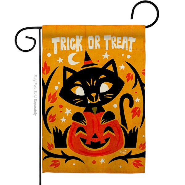 Angeleno Heritage MADE AND DESIGNED LOS ANGELES CALIFORNIA 13 in. x 18.5 in. Happy Black Cat Garden Flag Double-Sided Readable Both Sides Fall Halloween Decorative