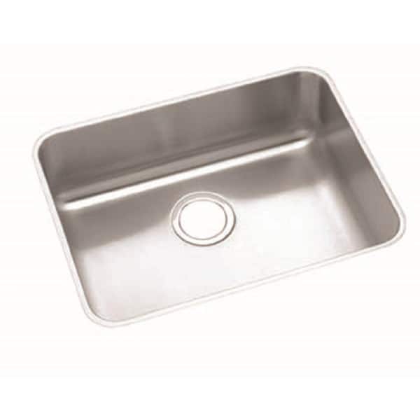 Lustertone Undermount Stainless Steel 24 in. Single Bowl Kitchen Sink with 5 in. Bowl ADA Compliant