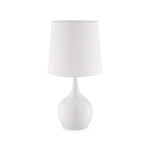 23.5 in. White Metal Niyor Powder Mid-Century Modern Touch On Table Lamp