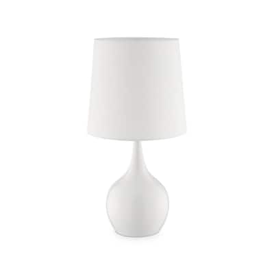 23.5 in. White Metal Niyor Powder Mid-Century Modern Touch On Table Lamp