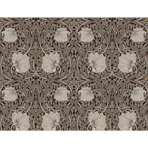 Auburn and Eucalyptus Pimpernel Floral Vinyl Peel and Stick Wallpaper Roll 40.5 sq. ft.