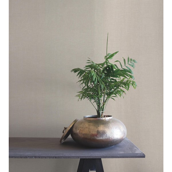Rugged Linen Powder Sand White Wallpaper