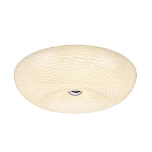 16 in. 16.25-Watt Chrome Integrated LED Ceiling Flush Mount with Frosted Glass Diffuser