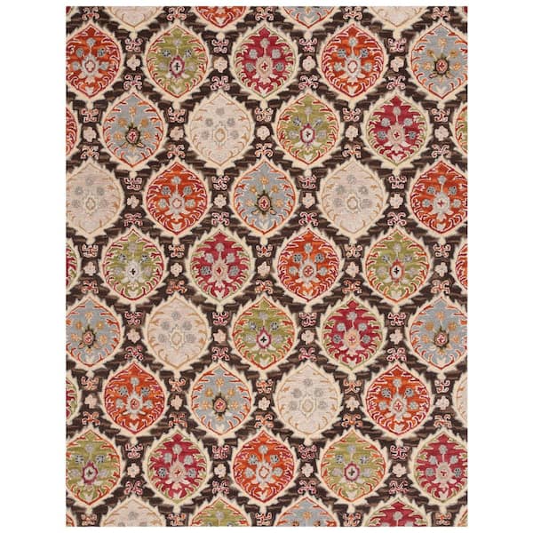 Heritage 8 ft. x 10 ft. Red/Green Oversized Paisley Area Rug
