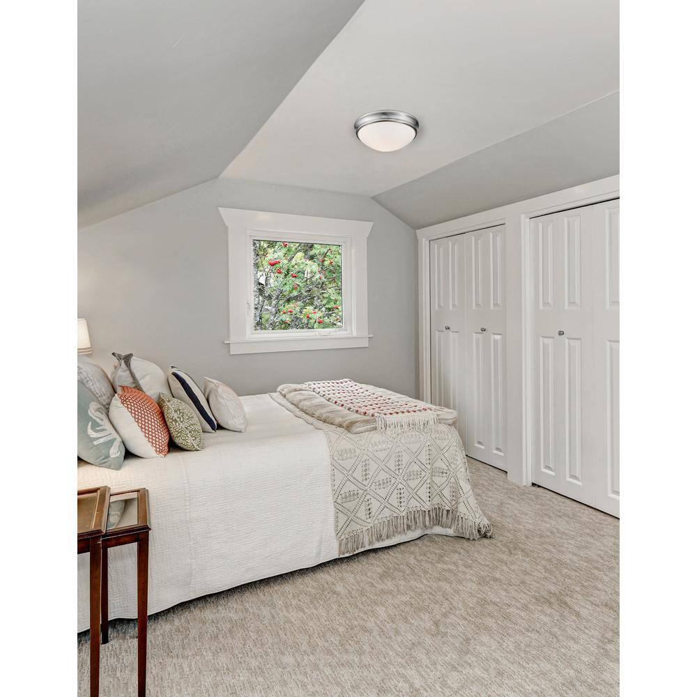 Elegant 10'' Brushed Nickel Flush Mount Ceiling Light with Glass Bowl