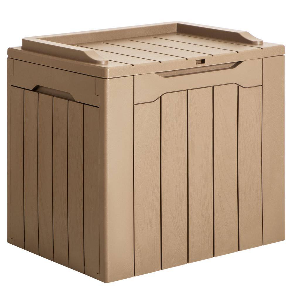 31 Gal. Light Brown Resin Deck Box Z0BRKPQ9C6 - The Home Depot