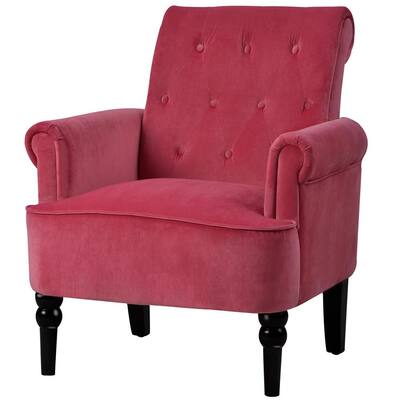 Z-joyee Rosewood Velvet Elegant Button Tufted Accent Arm Chairs 