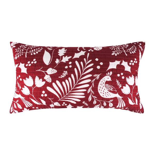 LEVTEX HOME Oscar and Grace Bretton Woods Red White Woodland Cotton Front/Polyester Back King Sham