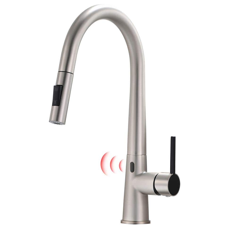 Modern Touchless Single Handle Pull Down Sprayer Kitchen Faucet, Kitchen Fa