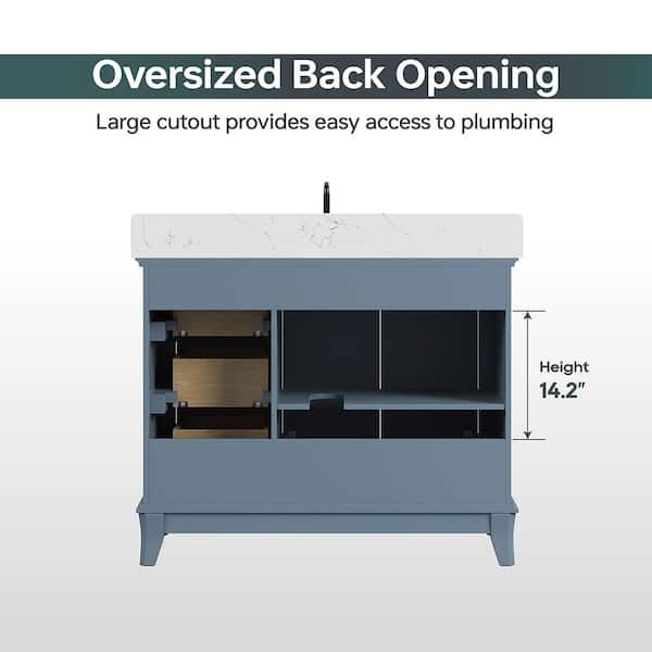 DELUXE DL LIVING Rawsonville 43 in. Single Sink Freestanding Steel