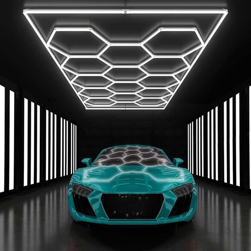 15 ft. Hexagon Garage LED Light 14-Grids 600-Watt 72000LM 5000K White Garage/Shop Light price history on PriceWatchPro