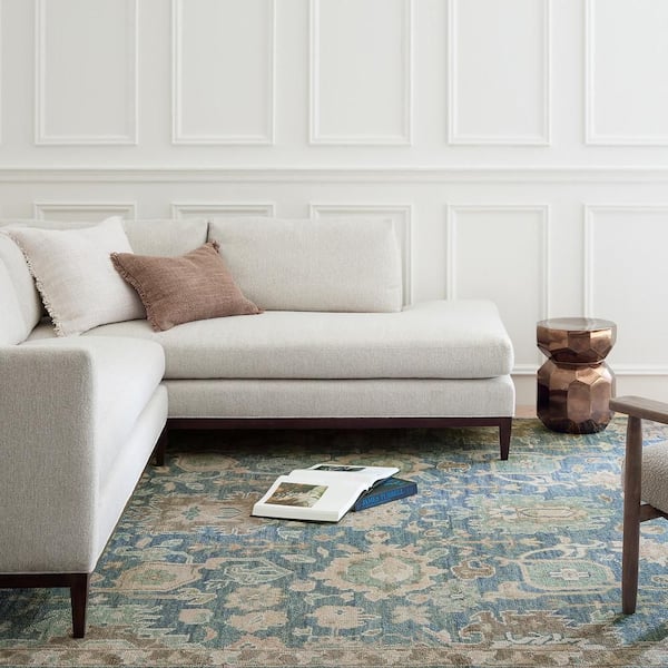 Camille Hand Knotted Wool Navy 5 ft. x 8 ft. Indoor Area Rug