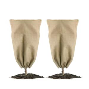 39.4 in. x 26.4 in. Burlap Winter Plant Cover Bags with Rope (2-Pack)