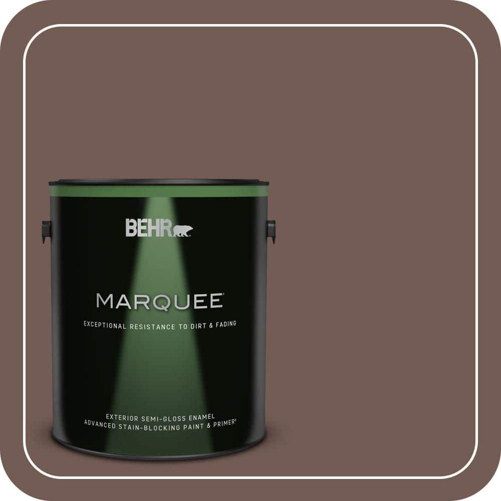 1 gal. #220F-7 Yorkshire Brown Semi-Gloss Enamel Exterior Paint & Primer product image for price tracking
