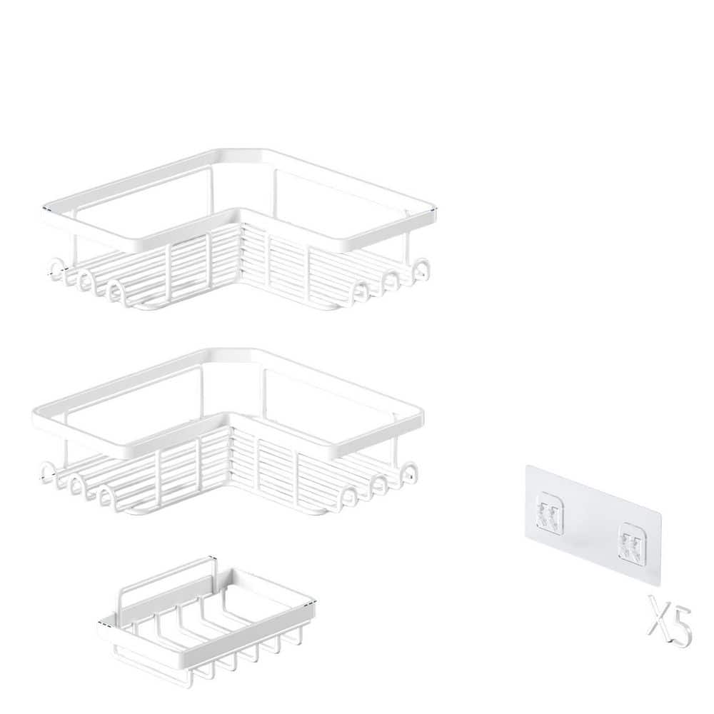 9.45 in. W x 2.55 in. H x 9.45 in. D Stainless Steel L-Shaped Shelf in White, Rust-Proof and Thicker Solid Frame price history on PriceWatchPro