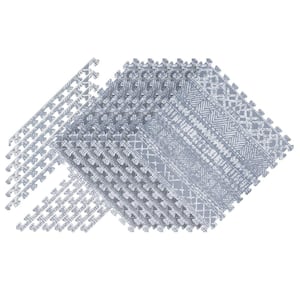 Bohemian Reversible Interlocking Foam Gray 24.8 in. x 24.8 in. x 0.47 in. Floor Tiles (6 pack) (24 sq. ft.)