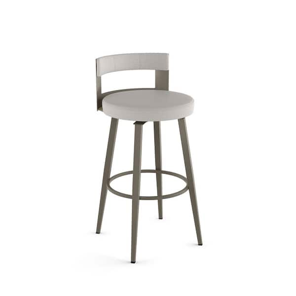 Amisco Paramont 26.5 in. Light Grey Polyester/Grey Metal Counter Stool