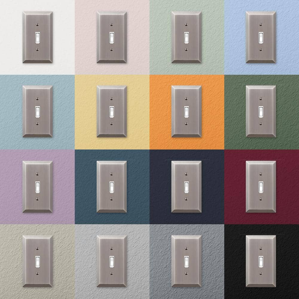 Amerelle Antique Nickel 1-Gang Steel Duplex Wall Plate