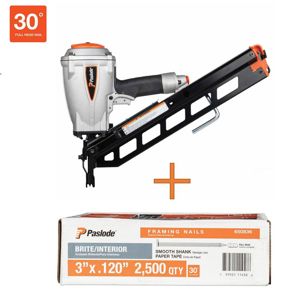 Paslode PowerMaster Plus 30-Degree Pneumatic Framing Nailer Combo Kit -  9993
