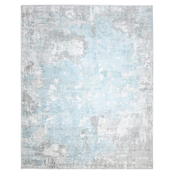 Denali Contemporary Abstract Cream 8 ft. x 10 ft. Hand-Knotted Area Rug